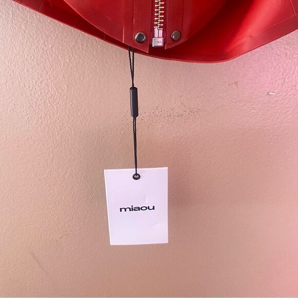 Miaou Mara Corset Top Cami Latex Strawberry Red Fetish Sz XL NWT $295 Revolve - Picture 7 of 10